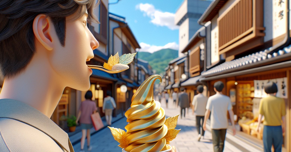 金箔ソフトクリームの楽しみ方